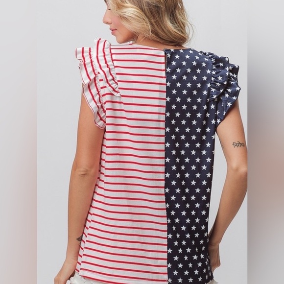 Bibi Lady Liberty tank blouse large - Picture 2 of 6